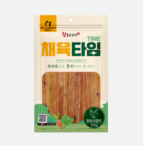 헬로도기 채육타임 닭&시금치 100g